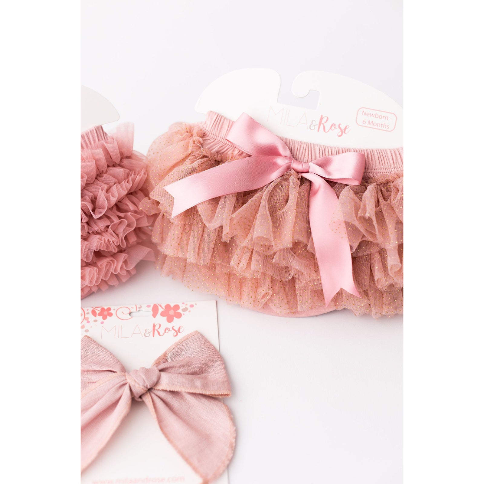 Vintage Pink & Gold Glitter Ruffle Tutu Bloomer