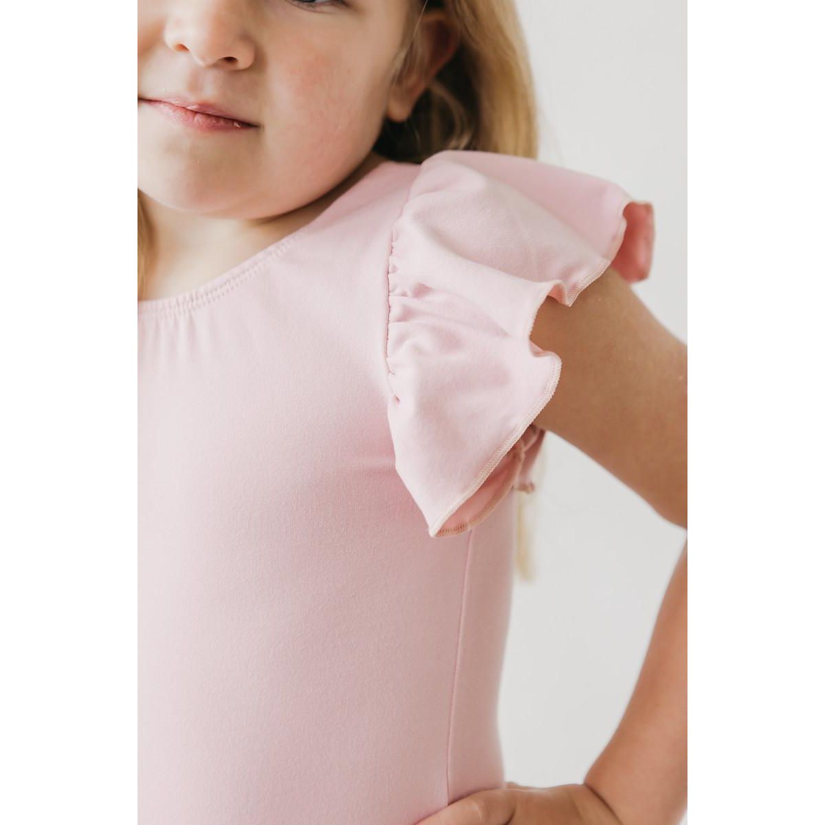 Vintage Pink S/S Flutter Sleeve Leotard