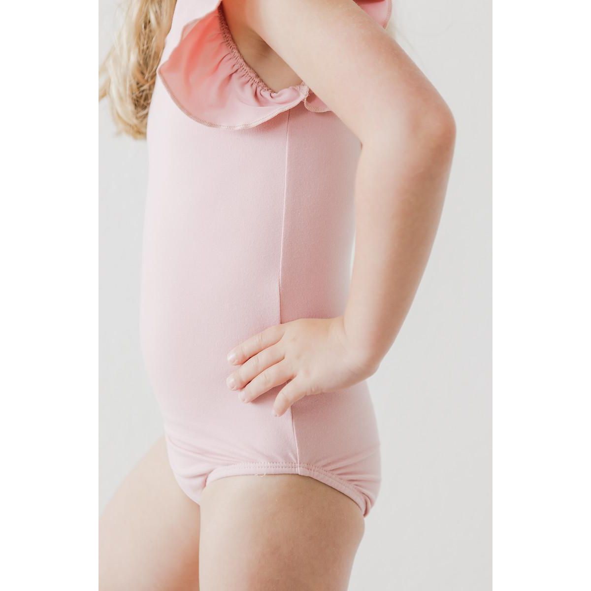 Vintage Pink S/S Flutter Sleeve Leotard