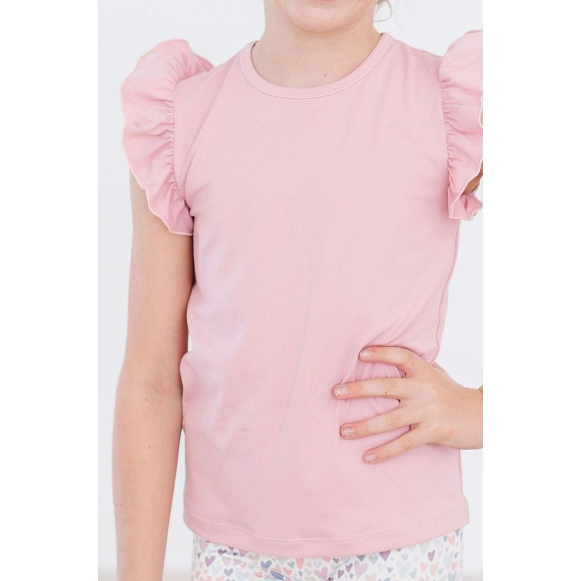 Vintage Pink S/S Ruffle Tee