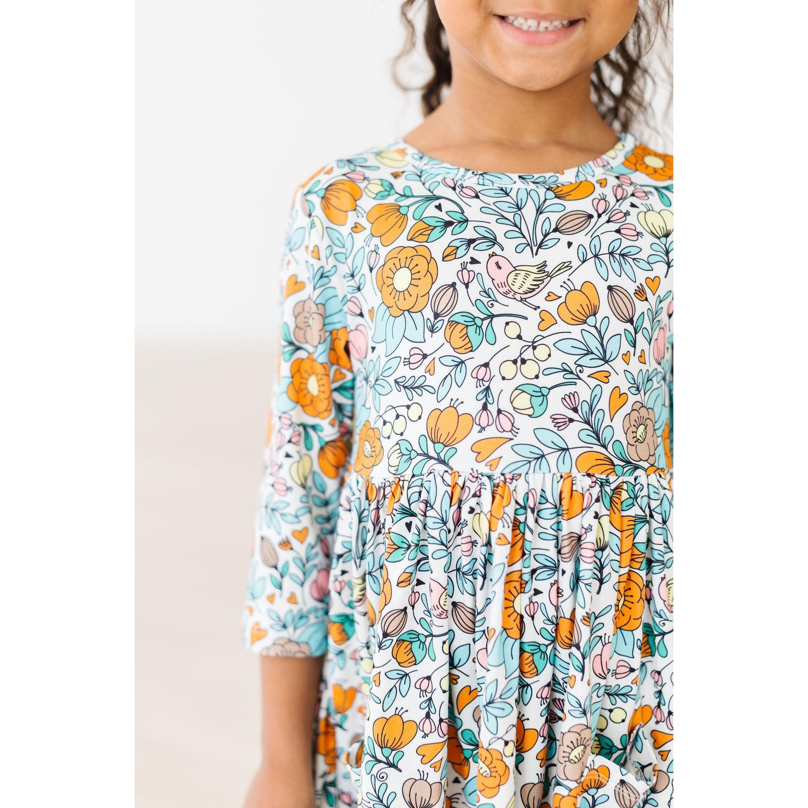 Vintage Vibes 3/4 Pocket Twirl Dress