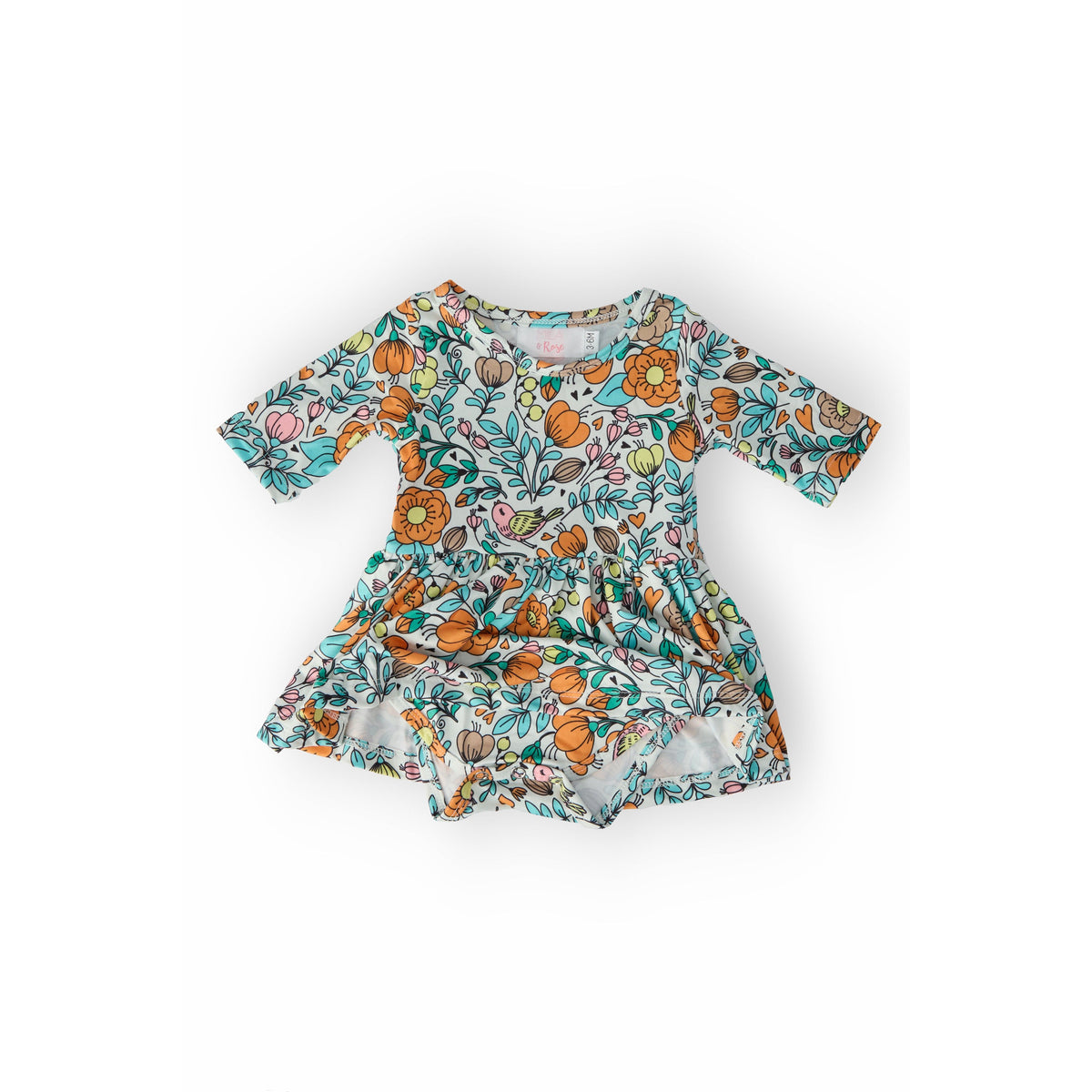 Vintage Vibes 3/4 Sleeve Twirl Bodysuit