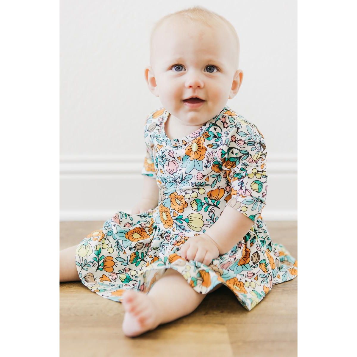 Vintage Vibes 3/4 Sleeve Twirl Bodysuit