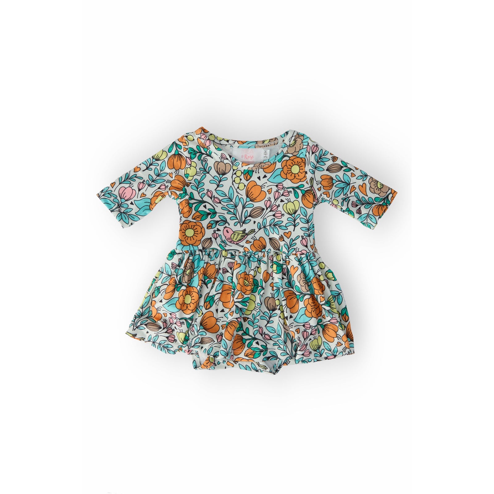 Vintage Vibes 3/4 Sleeve Twirl Bodysuit