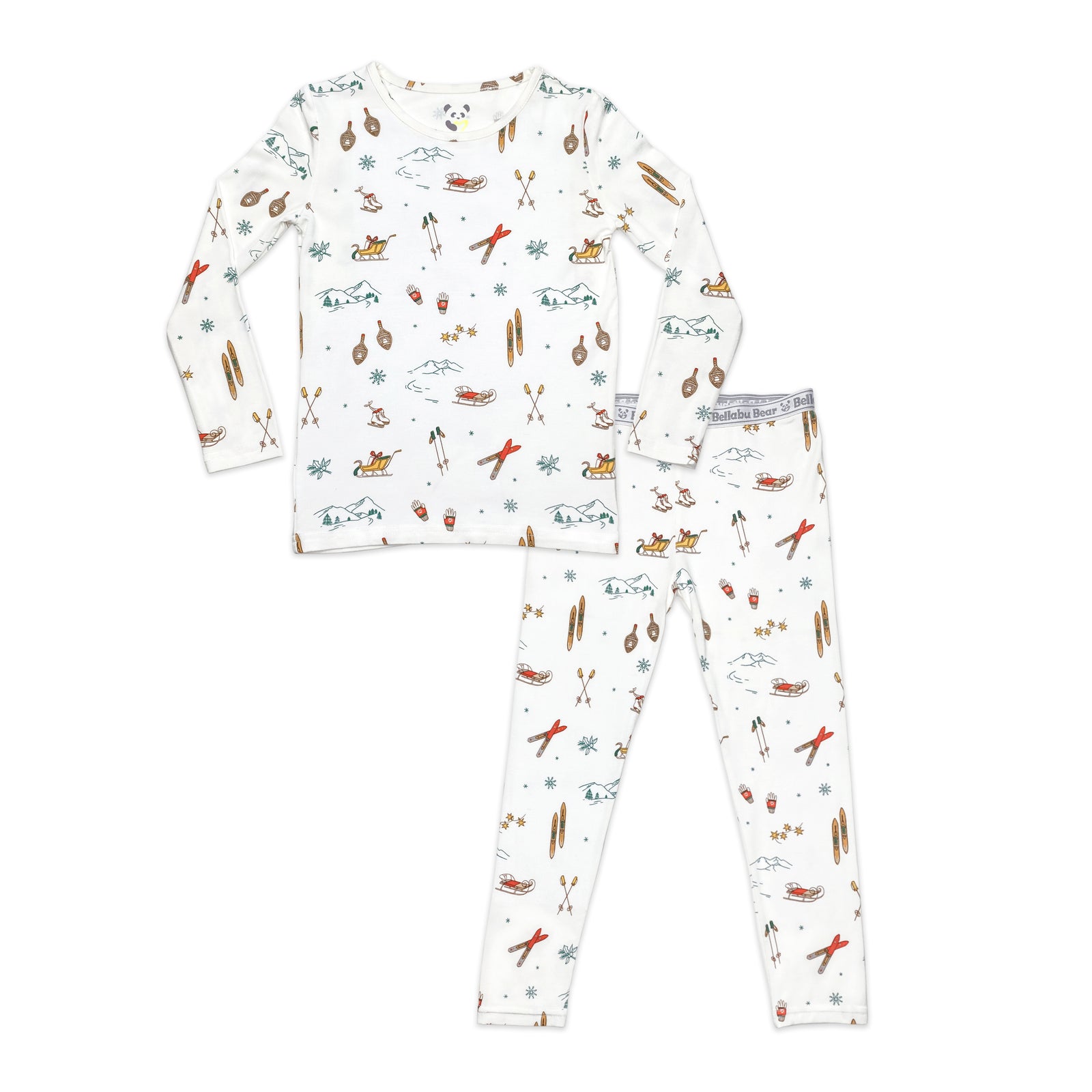 vintage holiday bamboo kids two piece pajamas