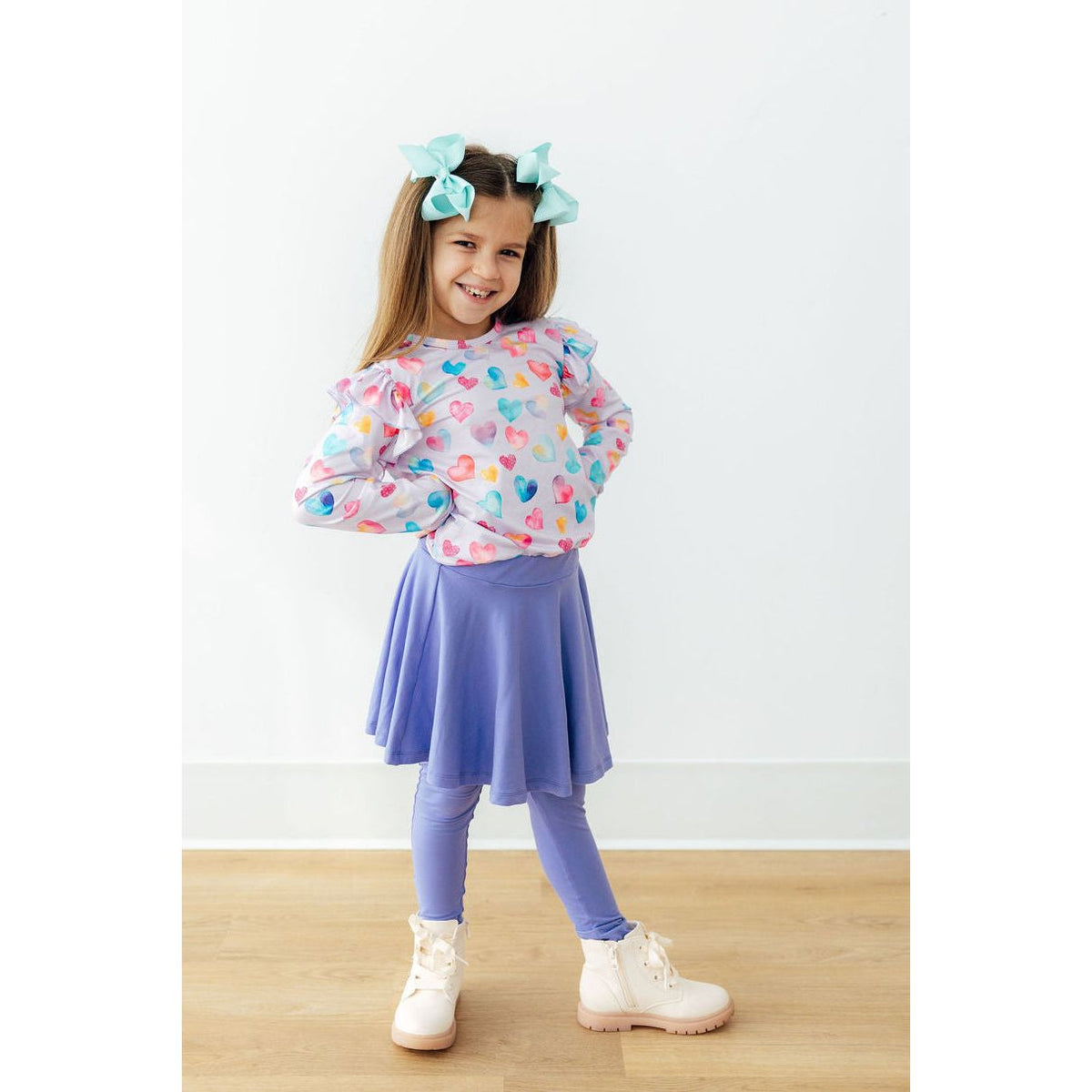 Watercolor Kisses L/S Ruffle Tee