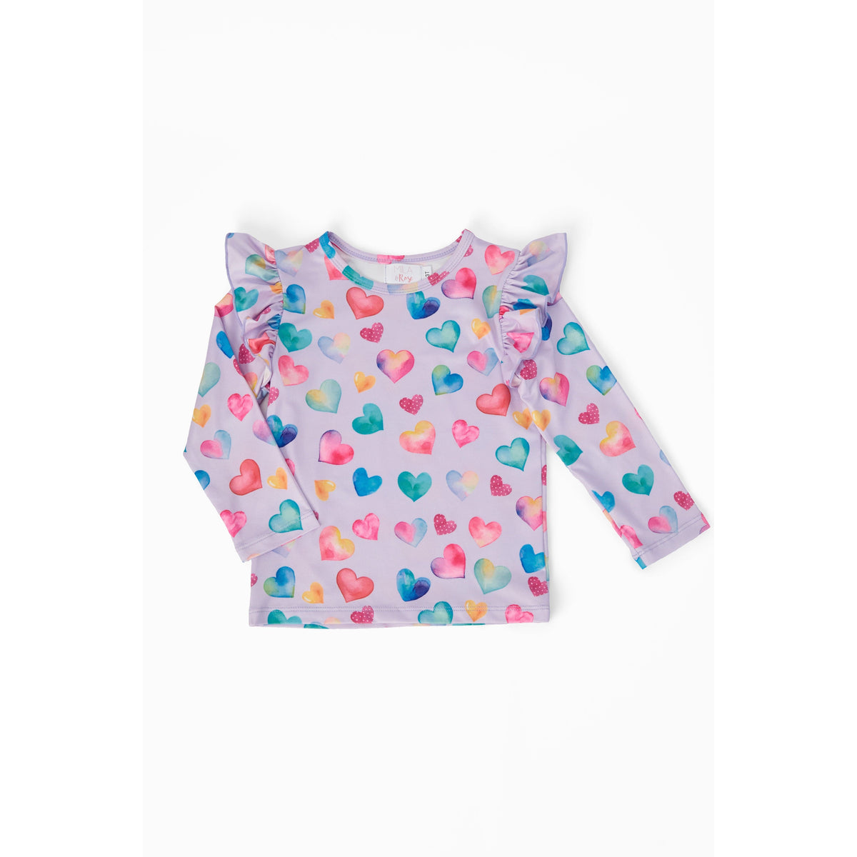 Watercolor Kisses L/S Ruffle Tee