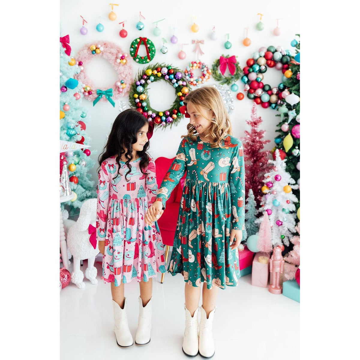 Western Wonderland L/S Pocket Twirl Dress