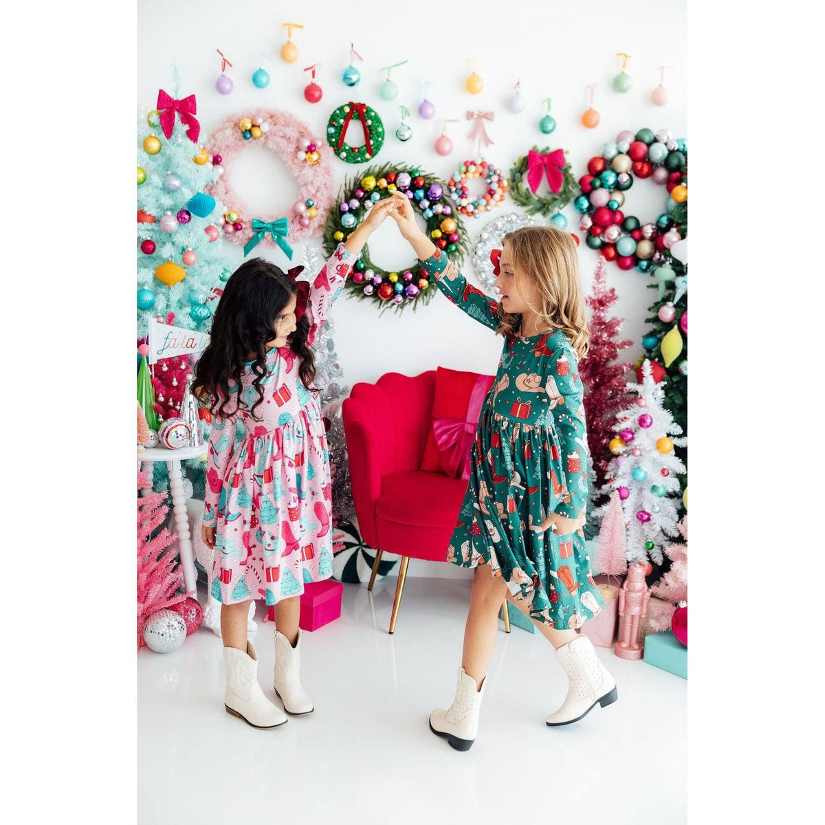 Western Wonderland L/S Pocket Twirl Dress