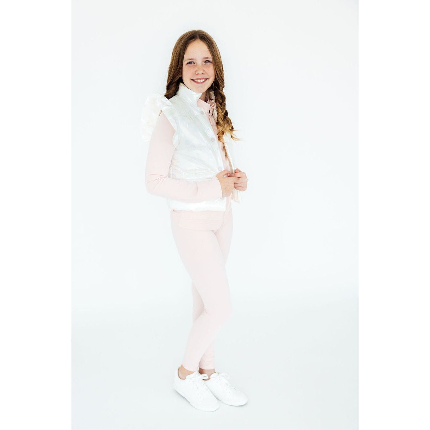 White Checker Puffer Vest