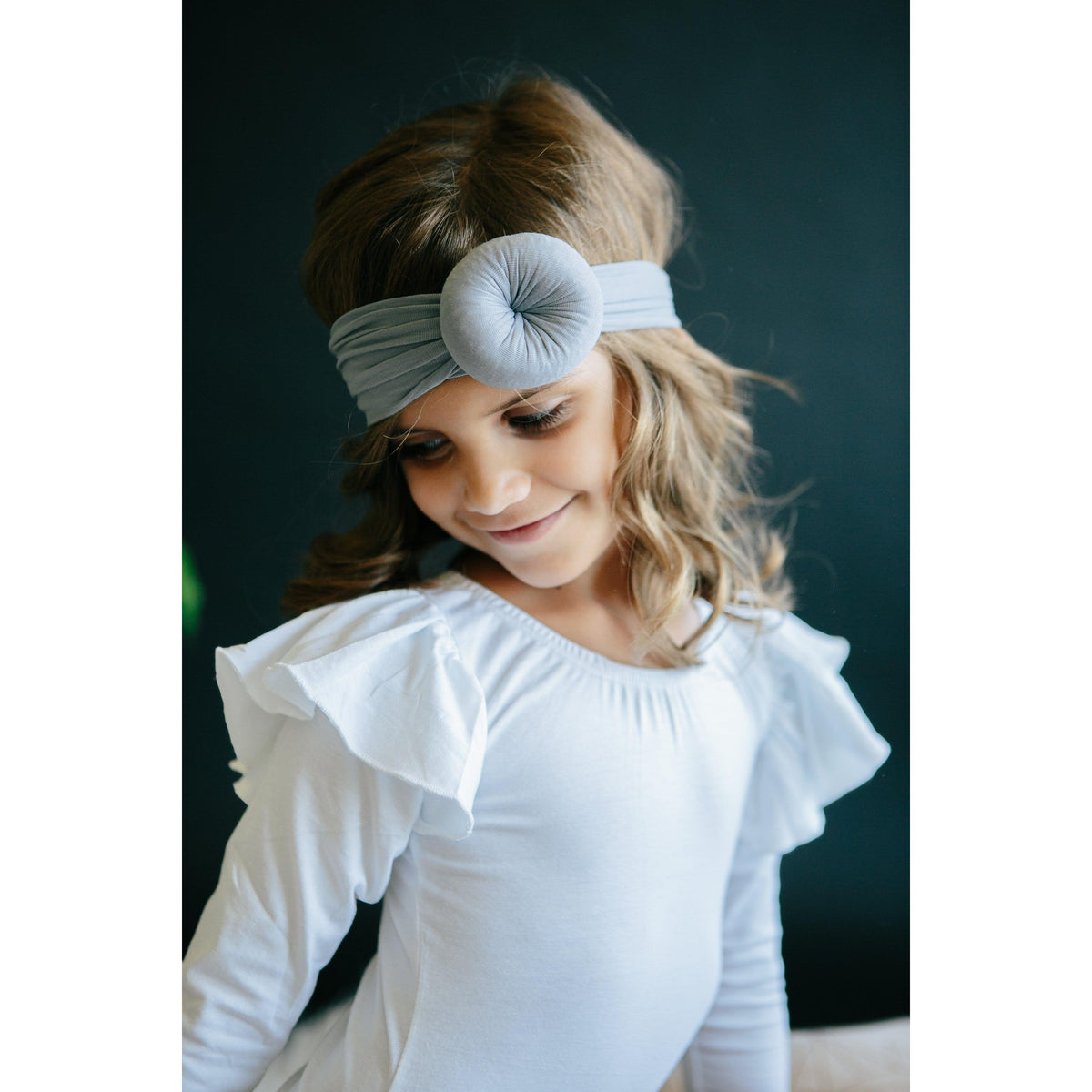 White L/S Flutter Sleeve Leotard