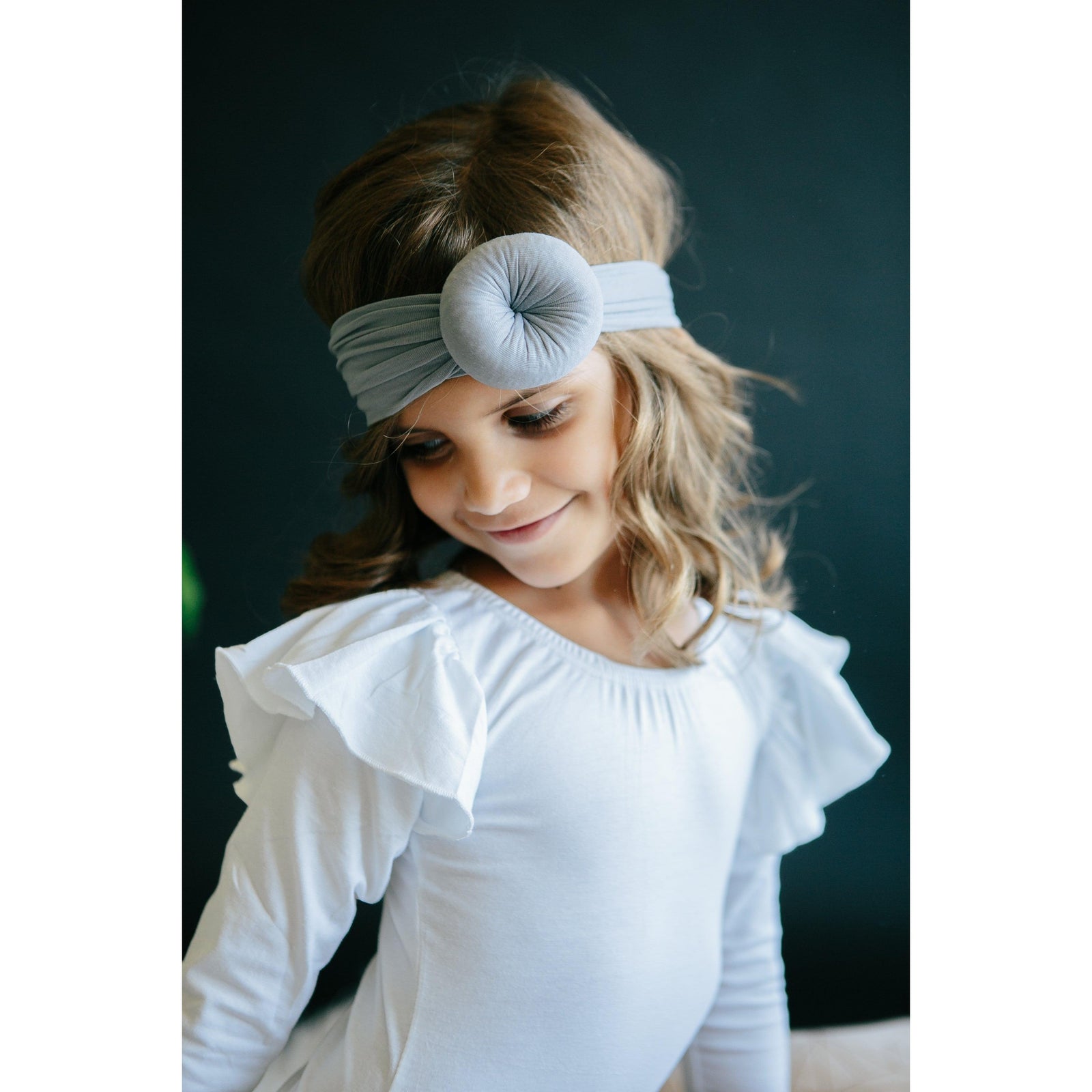 White L/S Flutter Sleeve Leotard