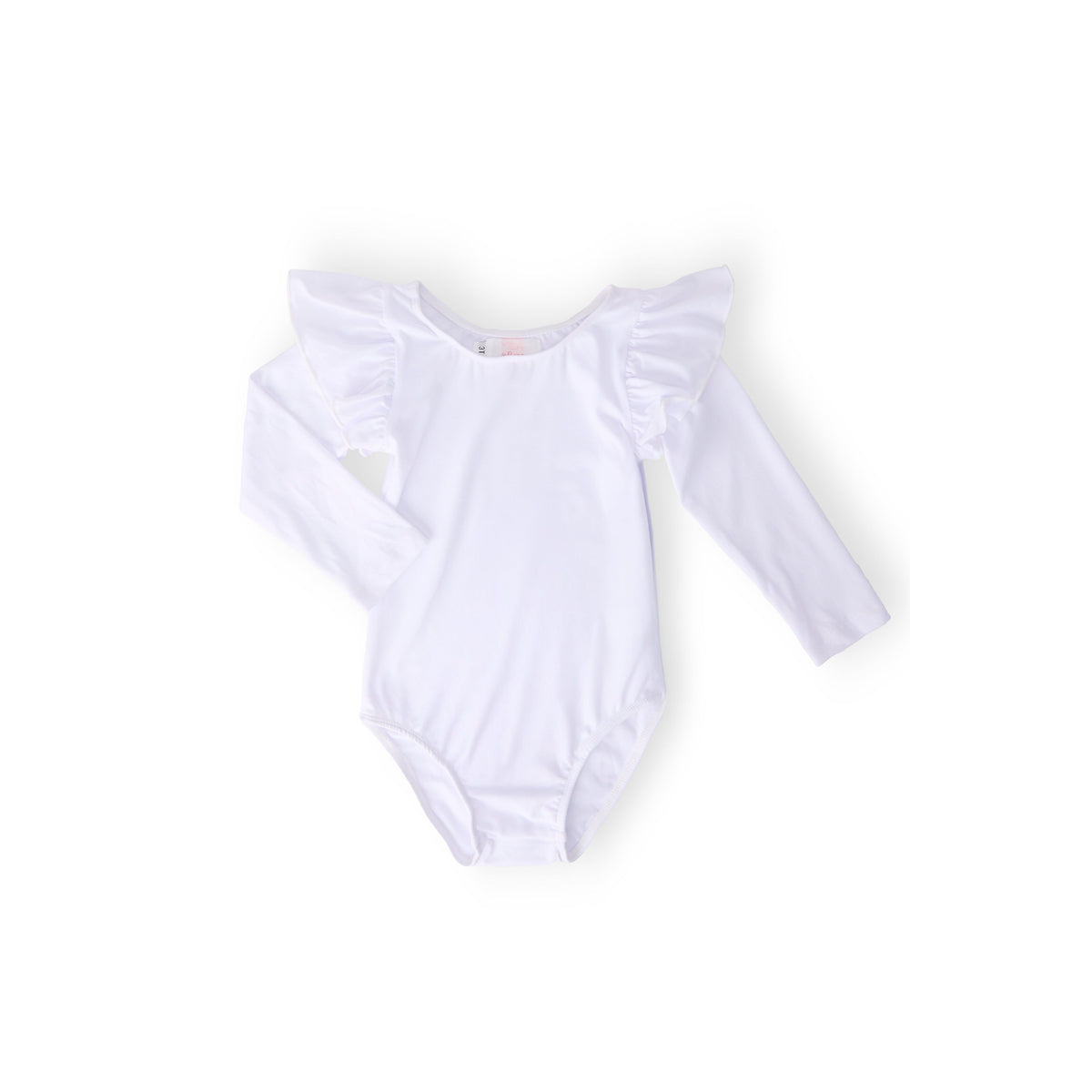 White L/S Flutter Sleeve Leotard