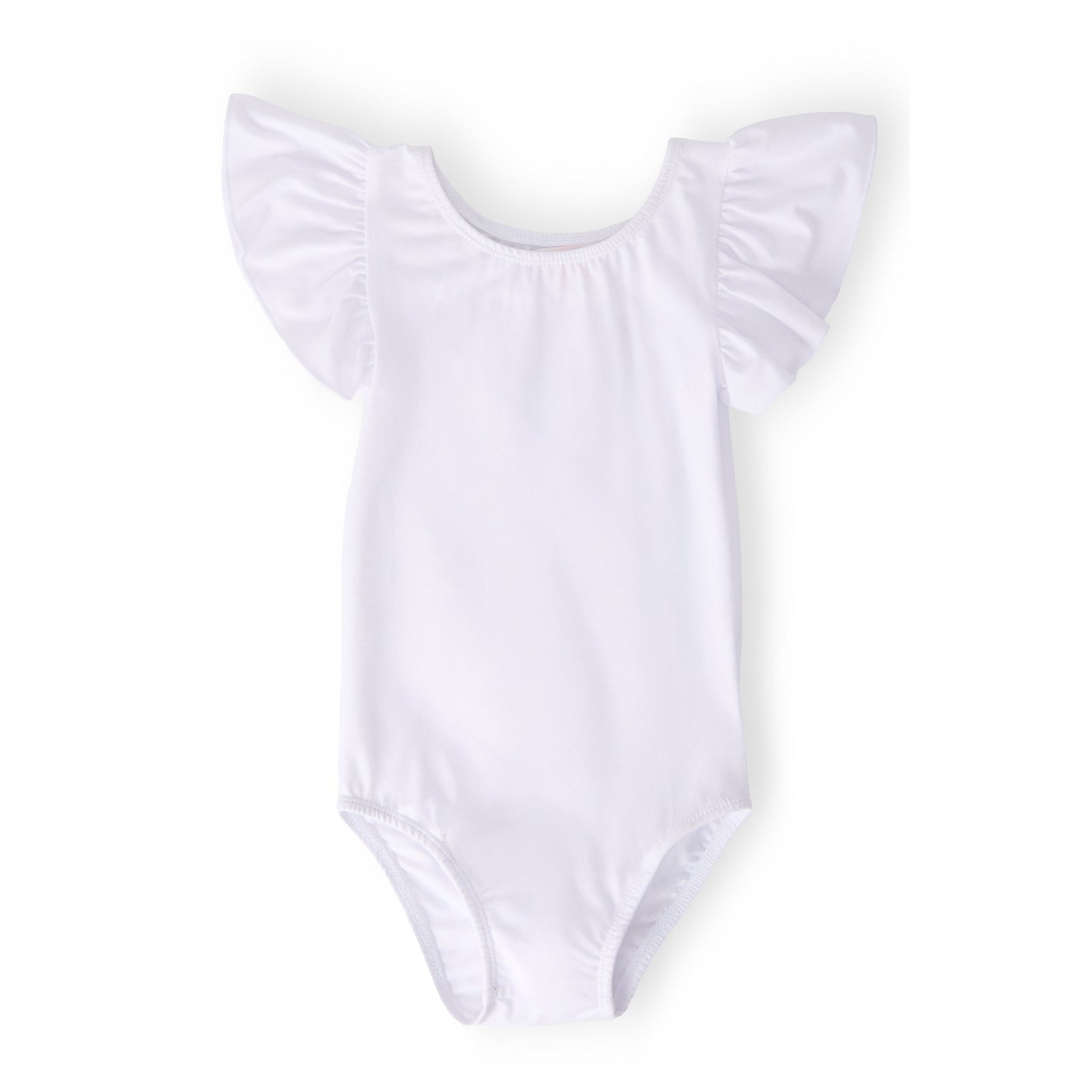 White S/S Flutter Sleeve Leotard