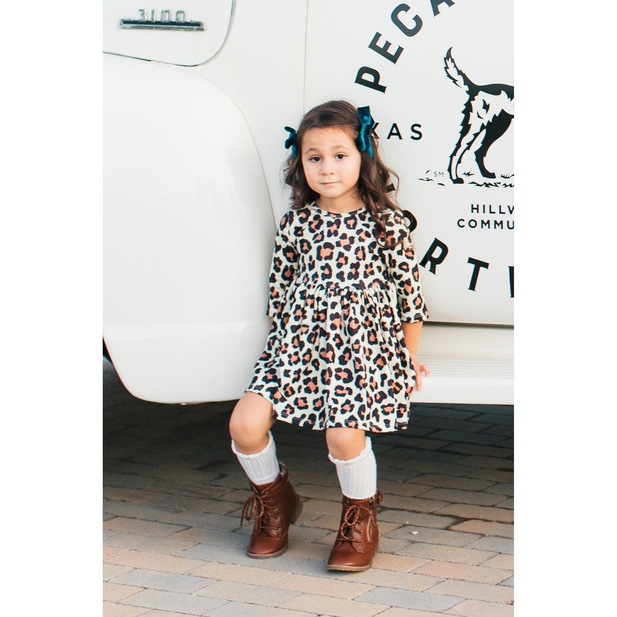 Wild One 3/4 Sleeve Pocket Twirl Dress