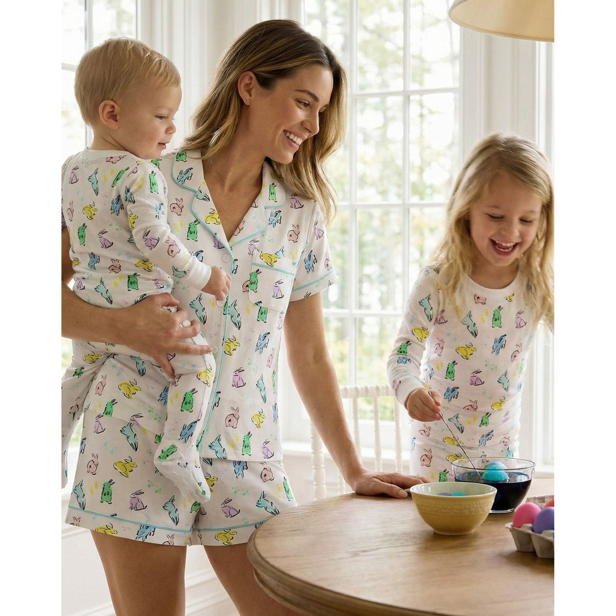 Organic Polo Pajama Set with Shorts [Bunny Hop]
