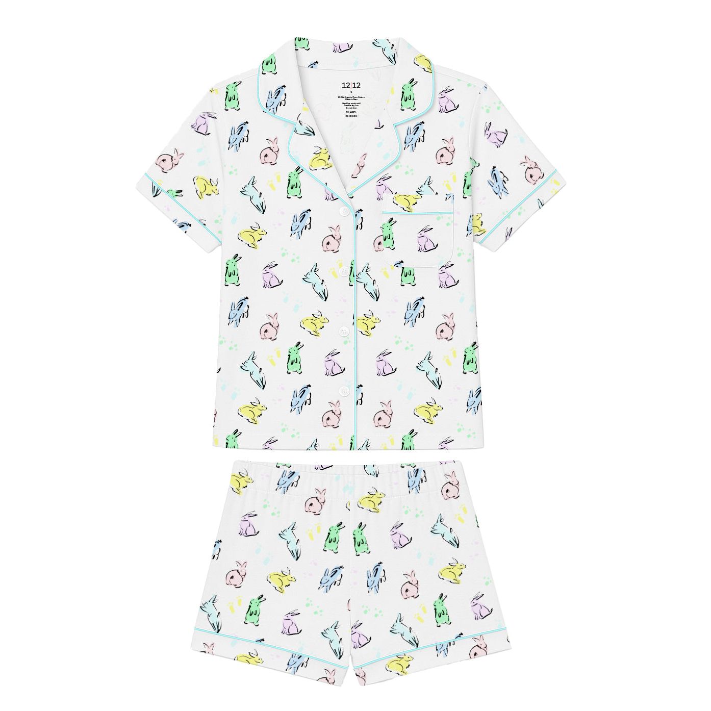 Organic Polo Pajama Set with Shorts [Bunny Hop]