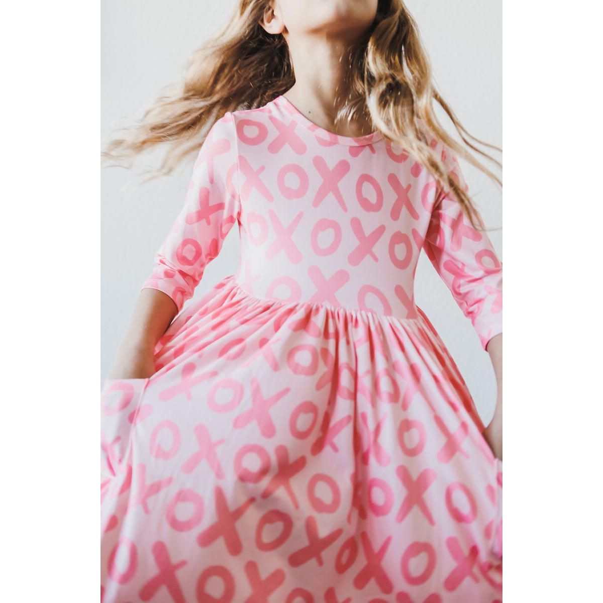 XOXO 3/4 Sleeve Pocket Twirl Dress
