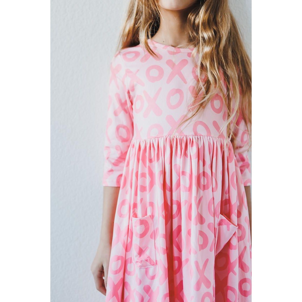 XOXO 3/4 Sleeve Pocket Twirl Dress