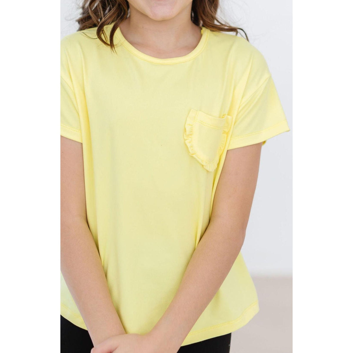 Yellow Ruffle Pocket Tee