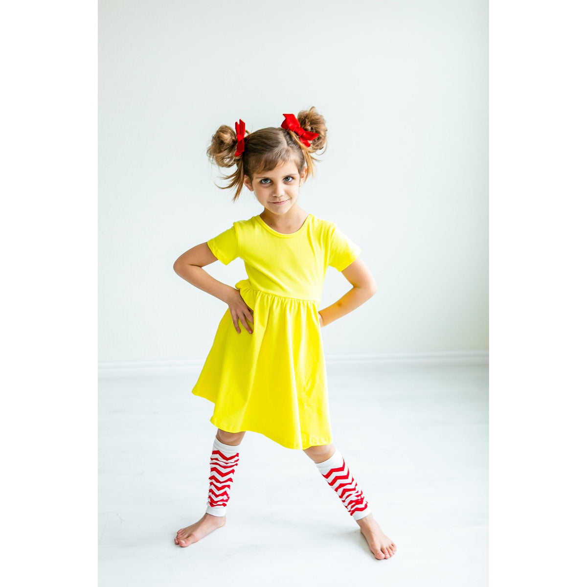 Yellow S/S Pocket Twirl Dress