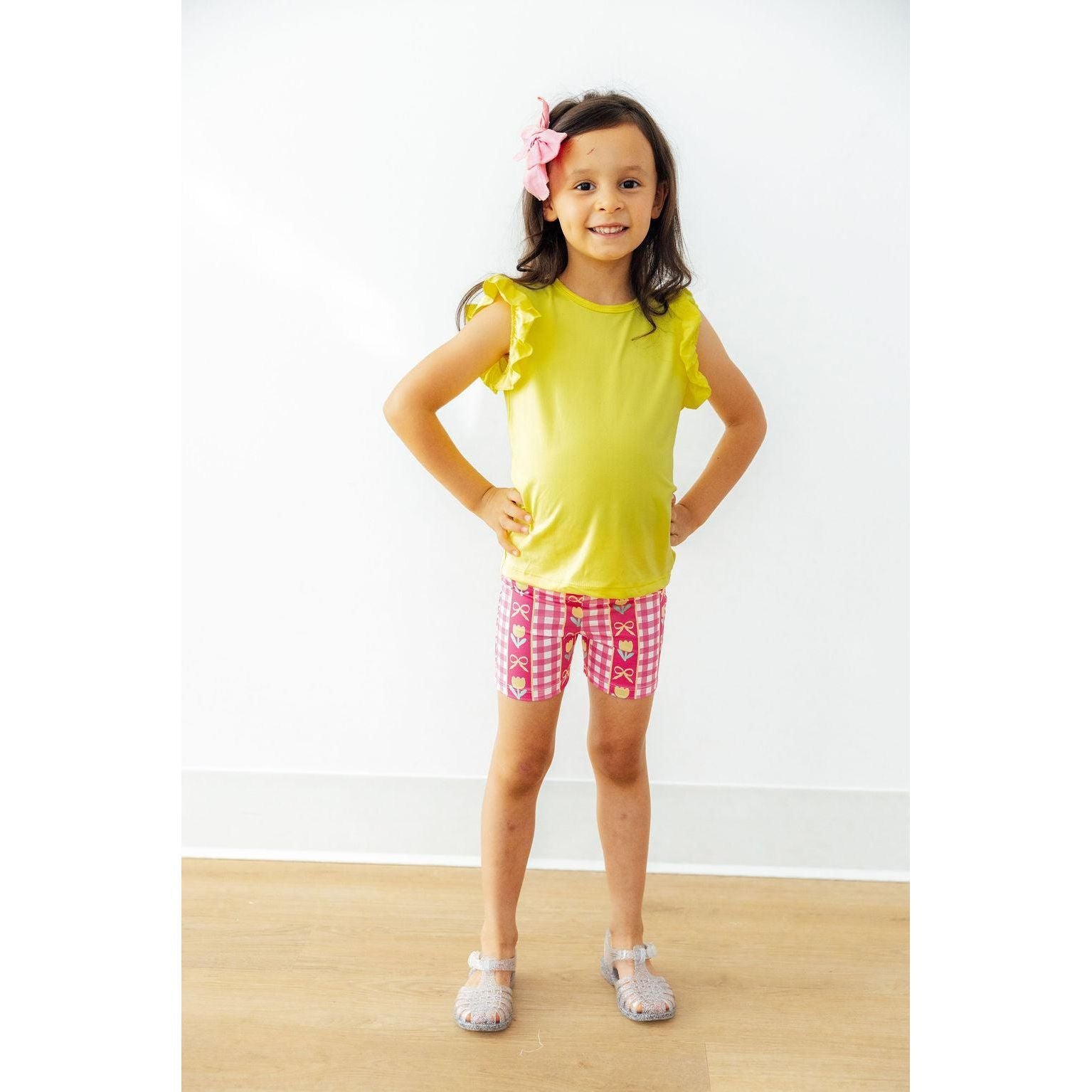 Yellow S/S Ruffle Tee