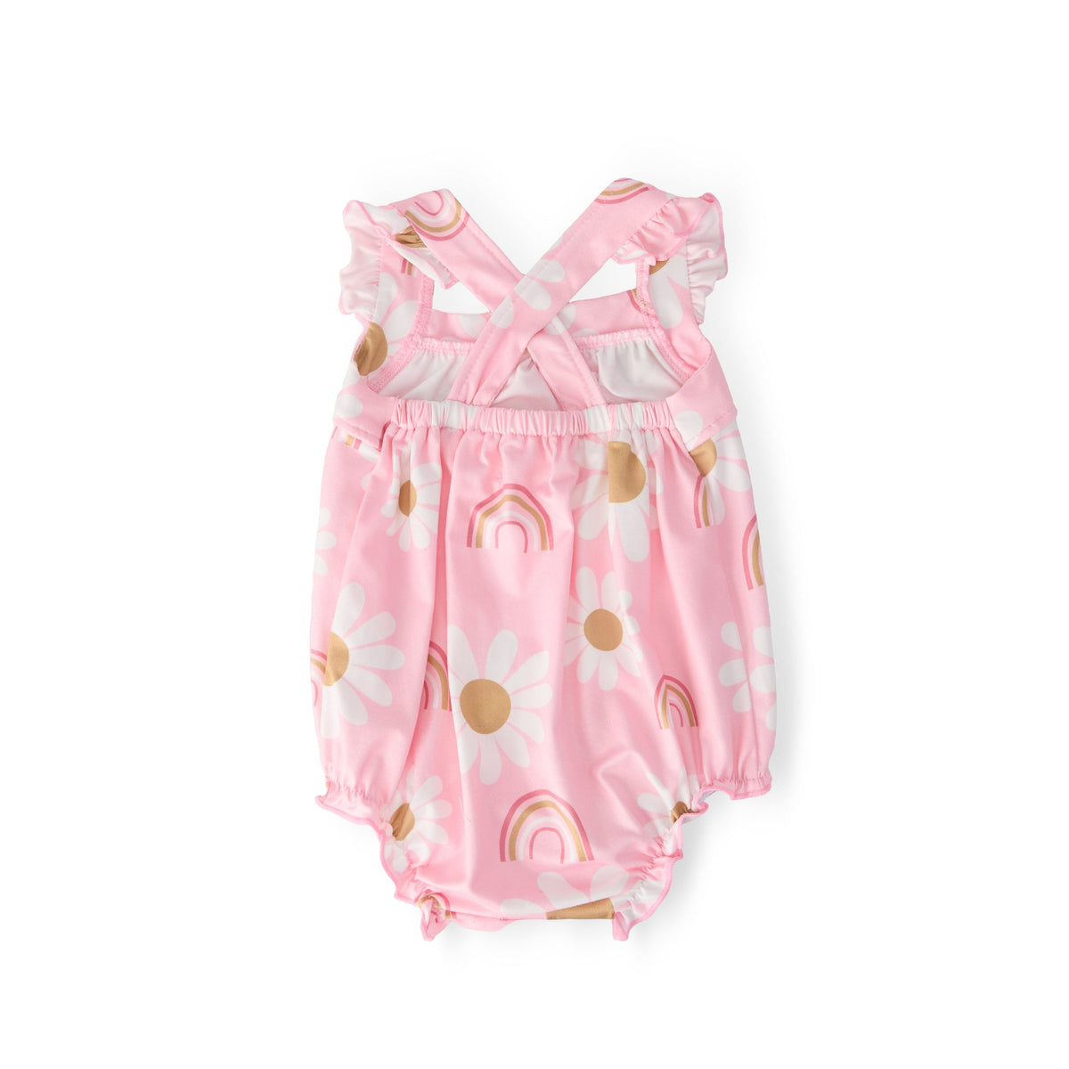 You are My Sunshine Ruffle Cross Back Romper