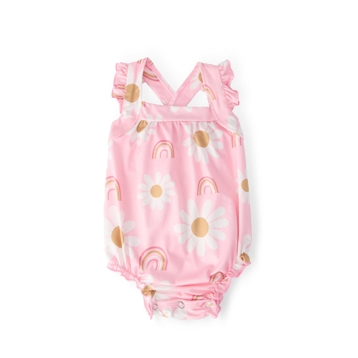 You are My Sunshine Ruffle Cross Back Romper