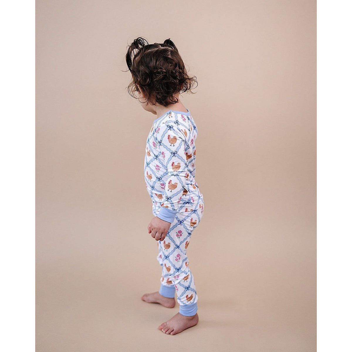 Bamboo Two Piece Set | Chickens & Flowers