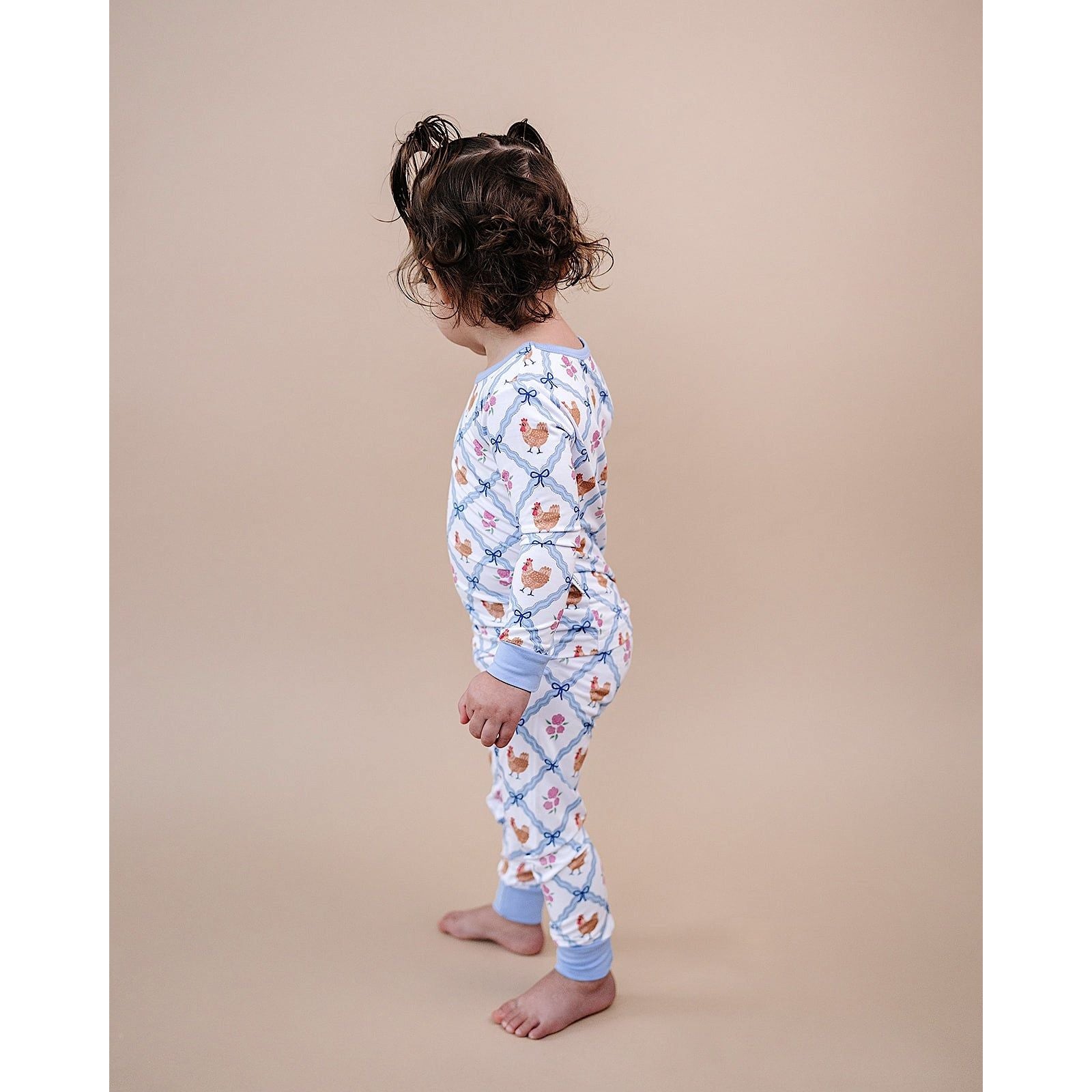 Bamboo Two Piece Set | Chickens & Flowers