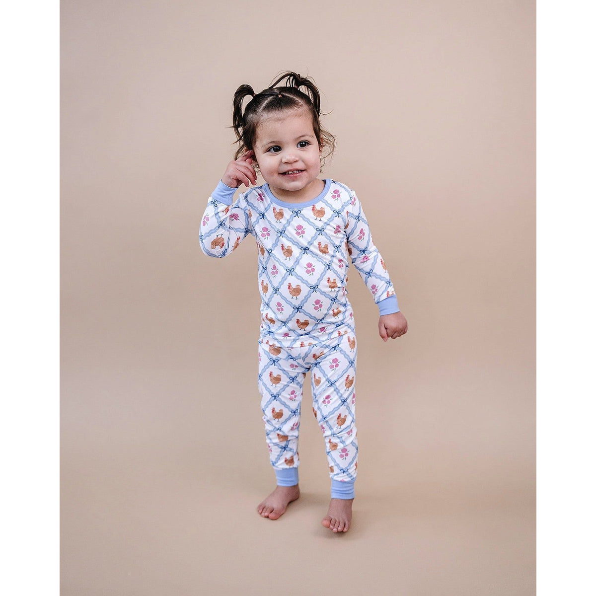 Bamboo Two Piece Set | Chickens & Flowers