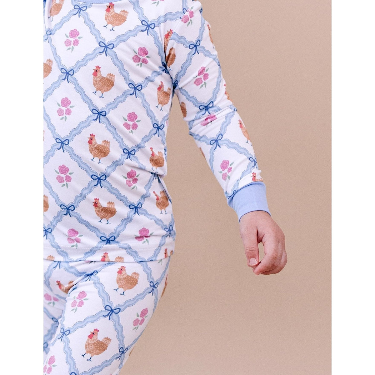 Bamboo Two Piece Set | Chickens & Flowers