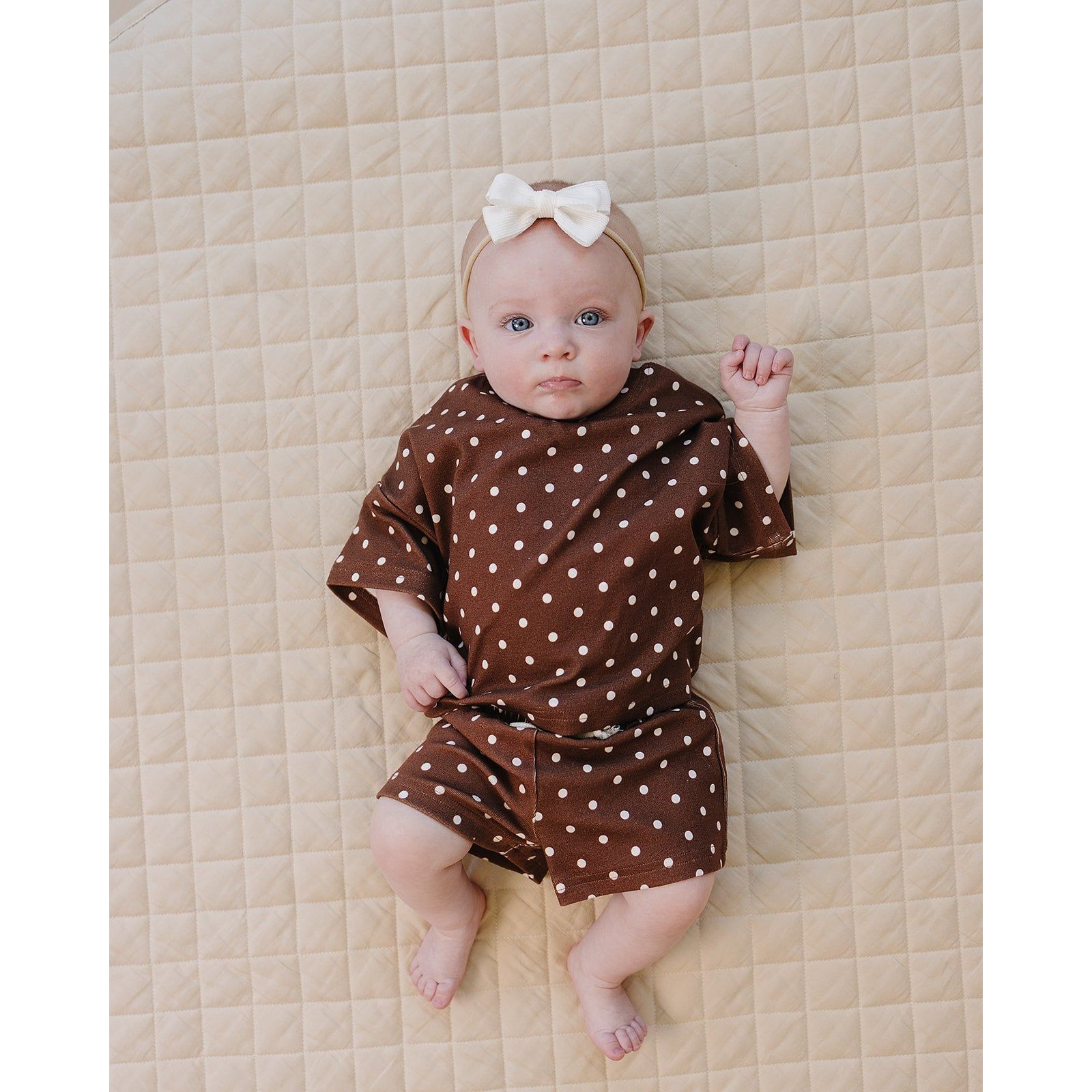 Shorts Set | Brown Polka Dots