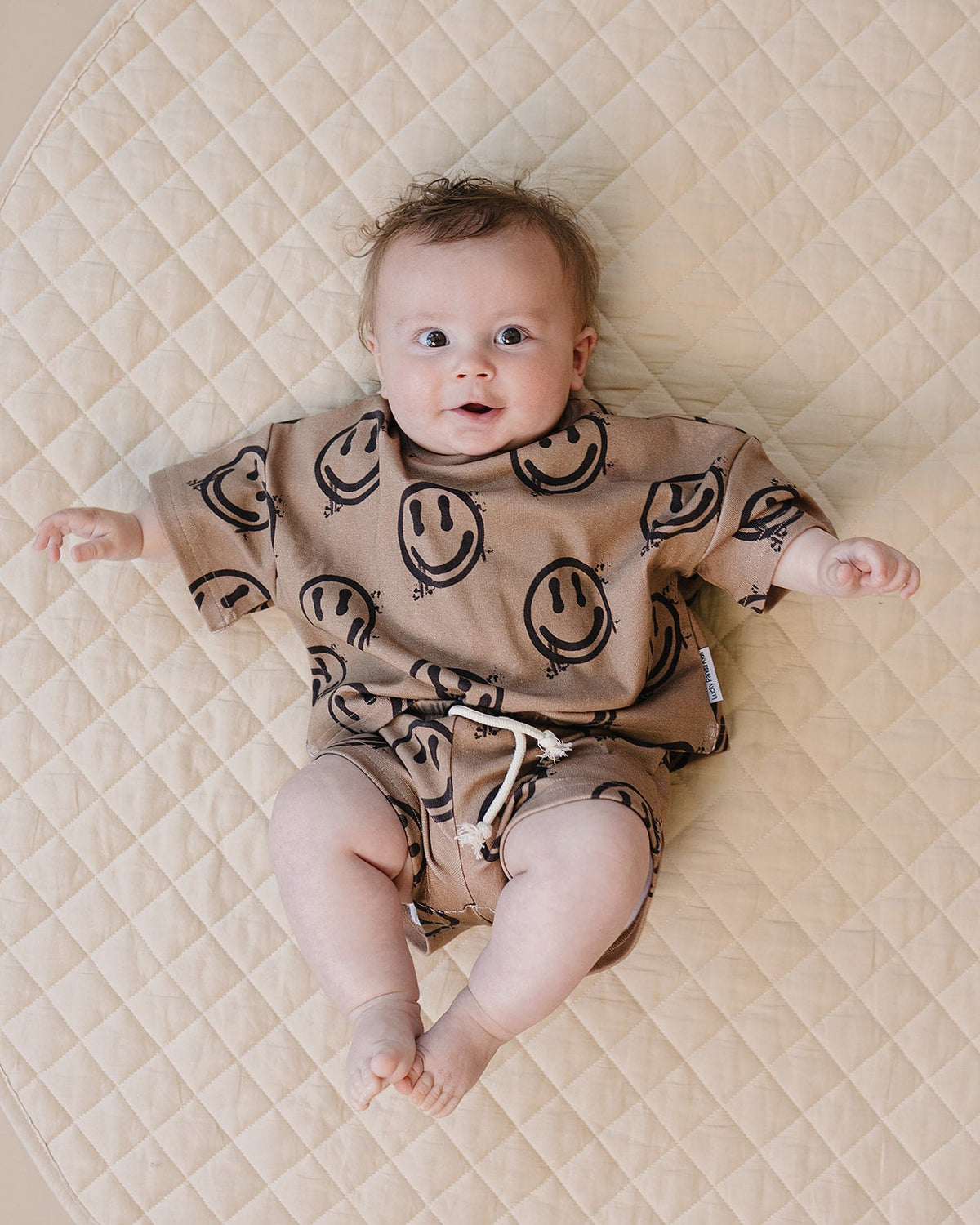 Shorts Set | Brown Smiley Face