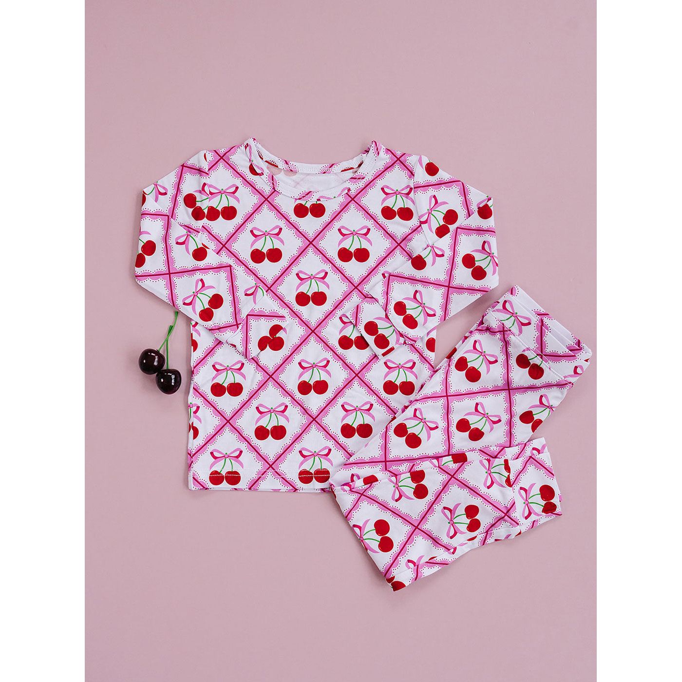 Bamboo Two Piece Set | Cherry Bow