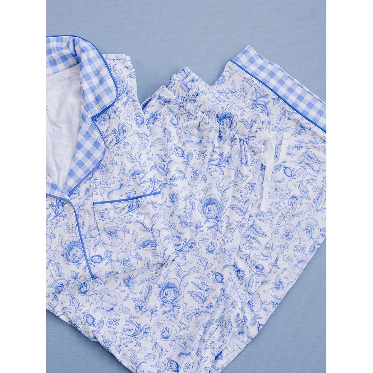 Bamboo Women's Pajamas| Blue Flowers