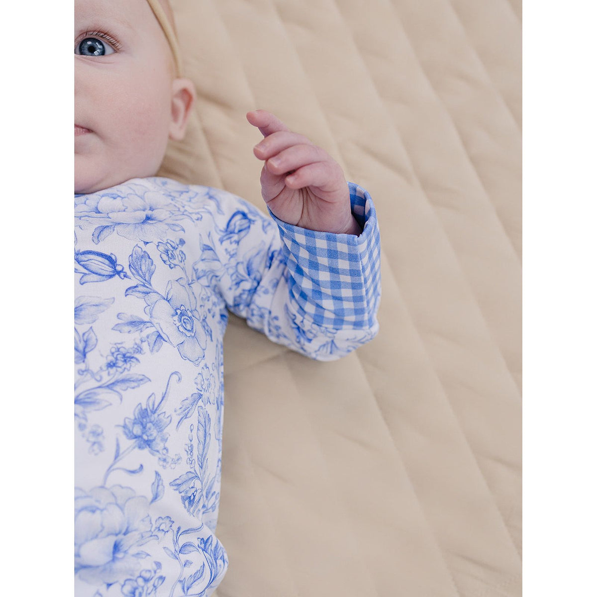 Bamboo Zip Romper | Blue Flowers