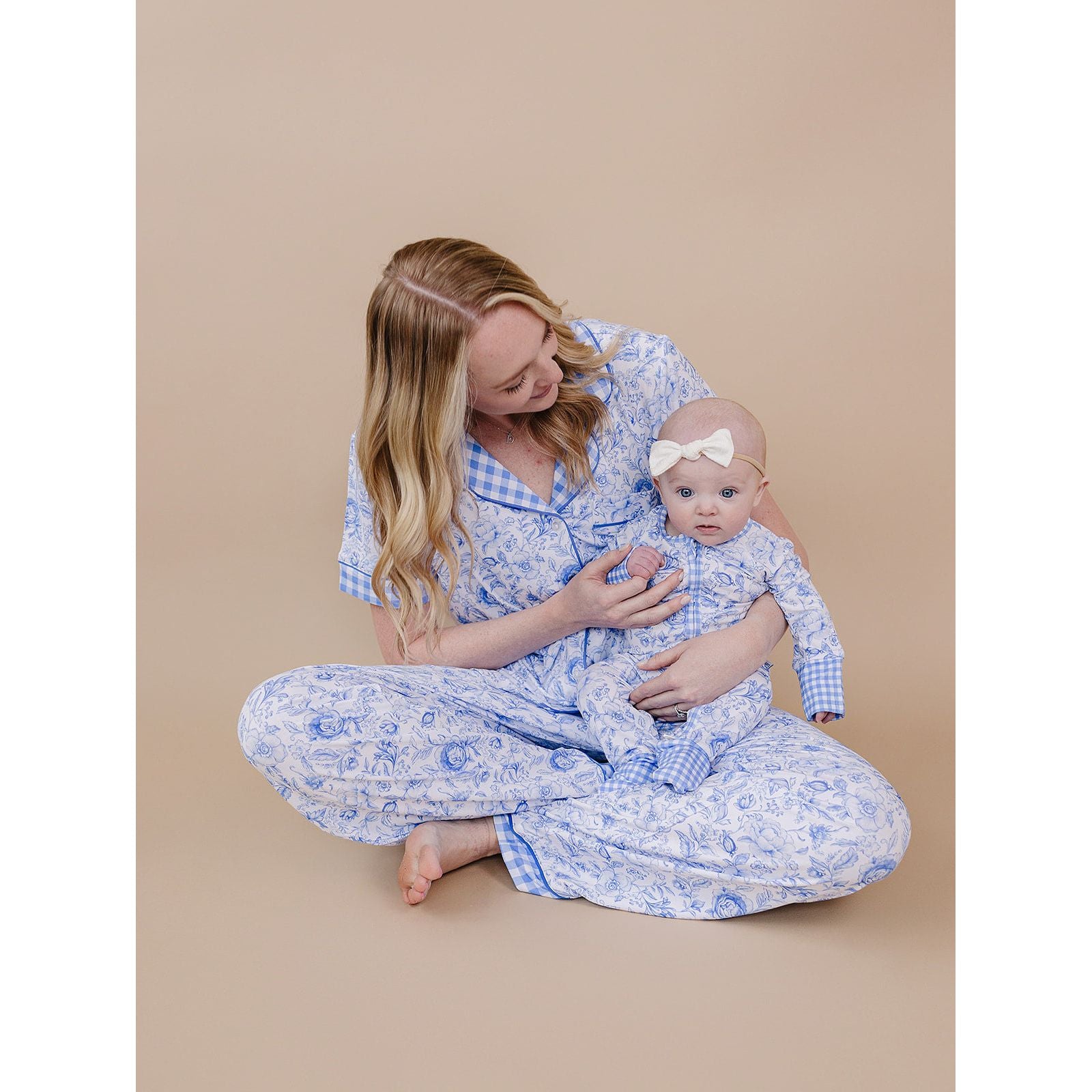 Bamboo Zip Romper | Blue Flowers