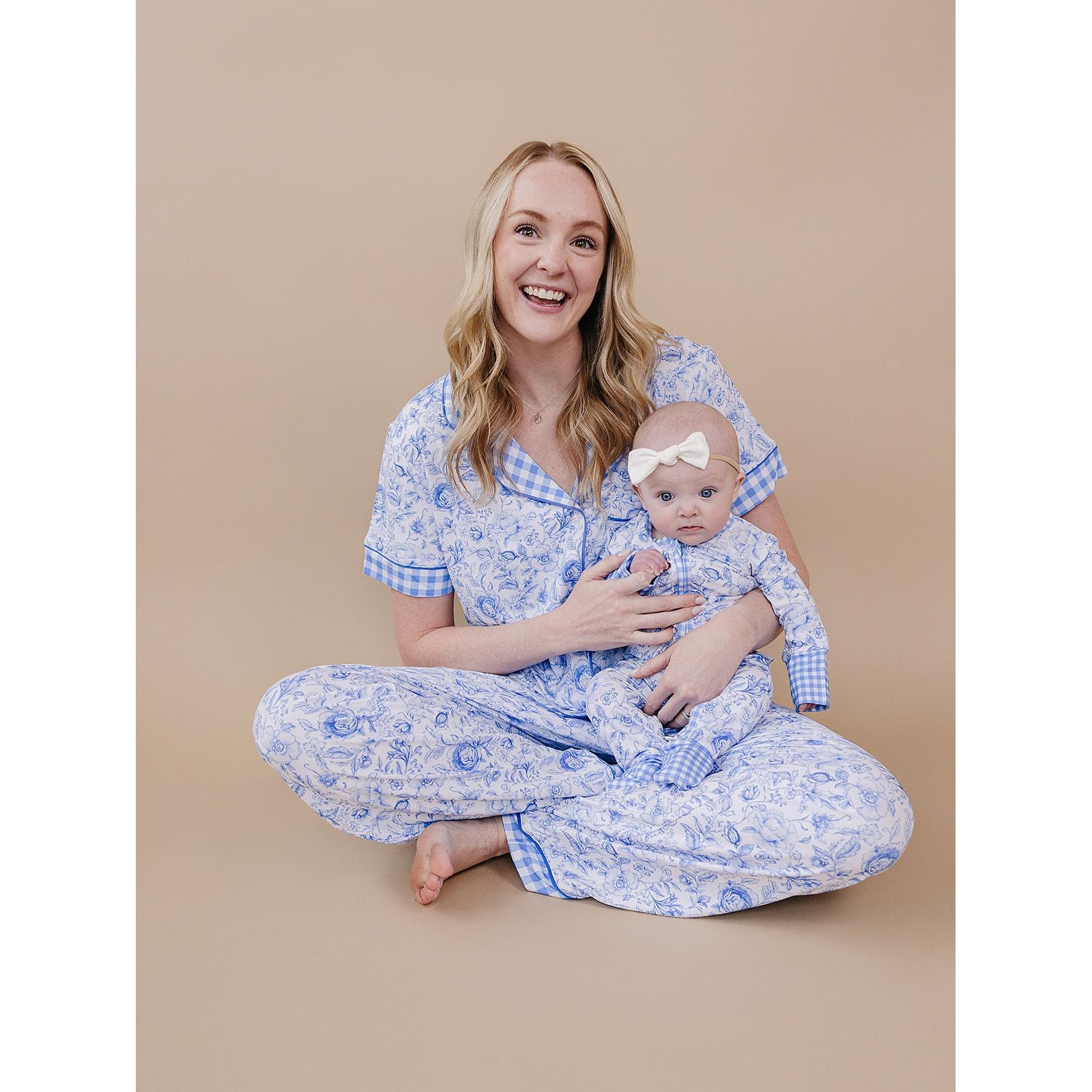 Bamboo Zip Romper | Blue Flowers