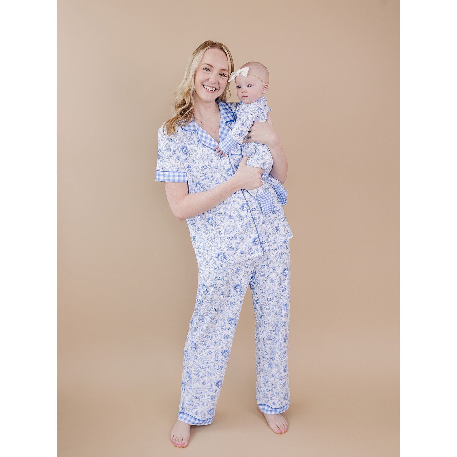 Bamboo Zip Romper | Blue Flowers