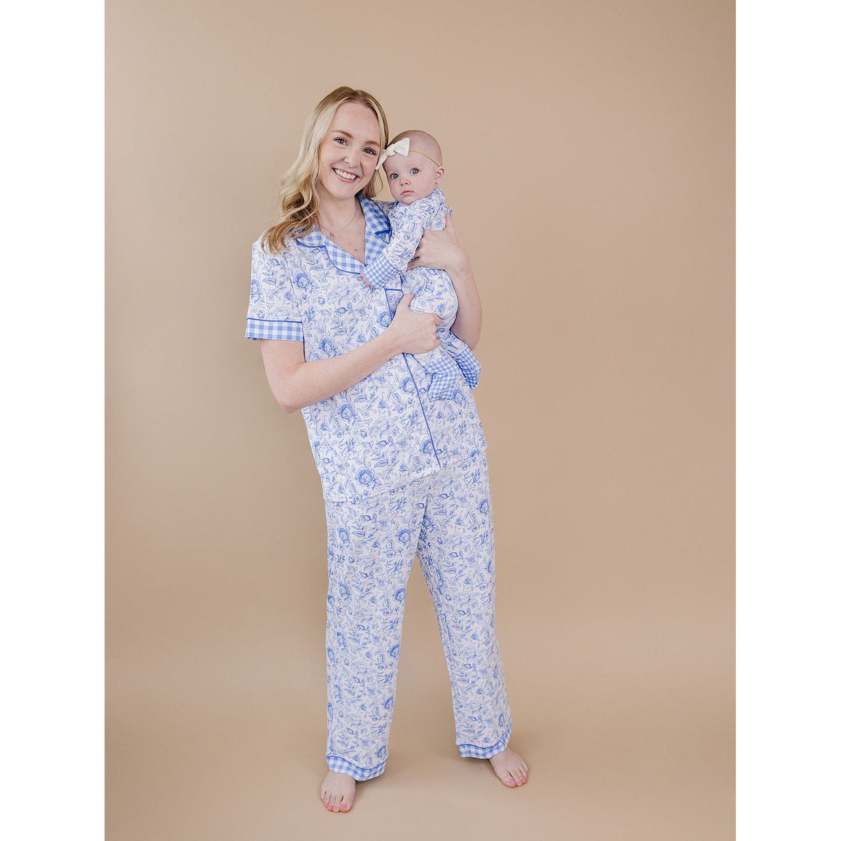 Bamboo Zip Romper | Blue Flowers