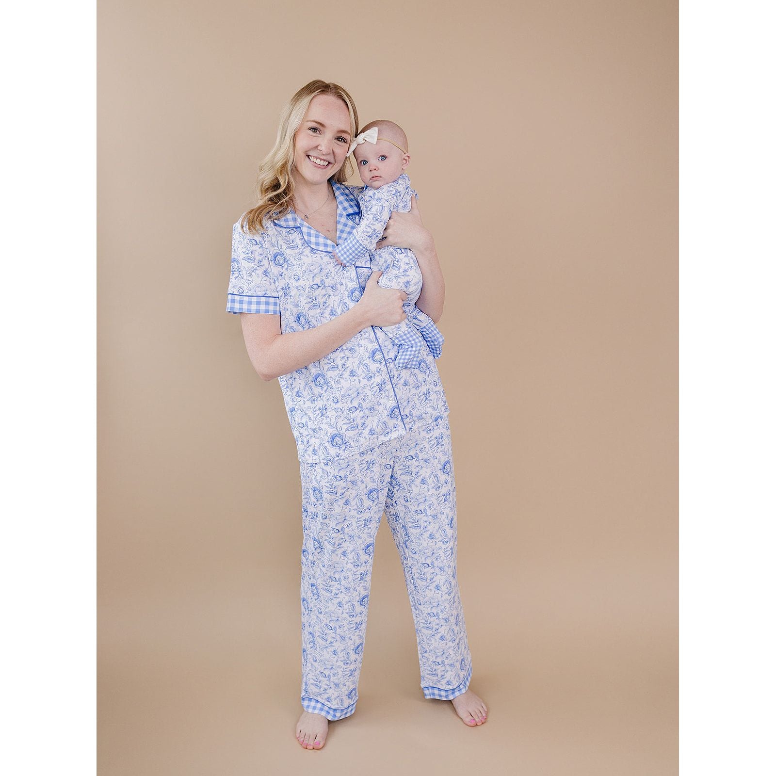 Bamboo Zip Romper | Blue Flowers