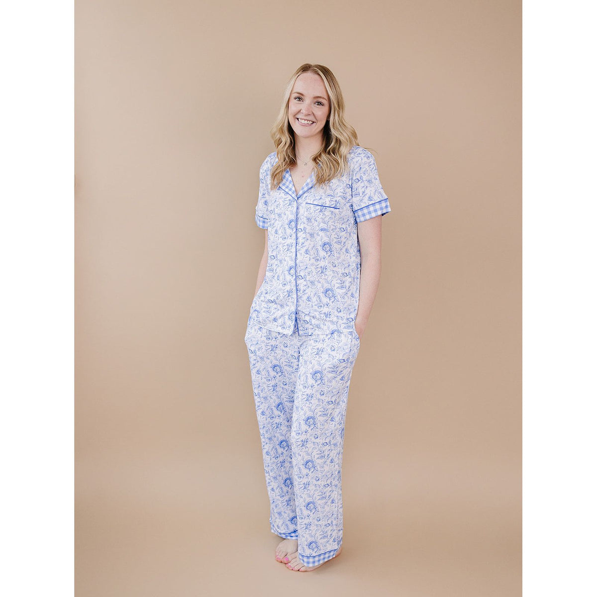 Bamboo Women's Pajamas| Blue Flowers