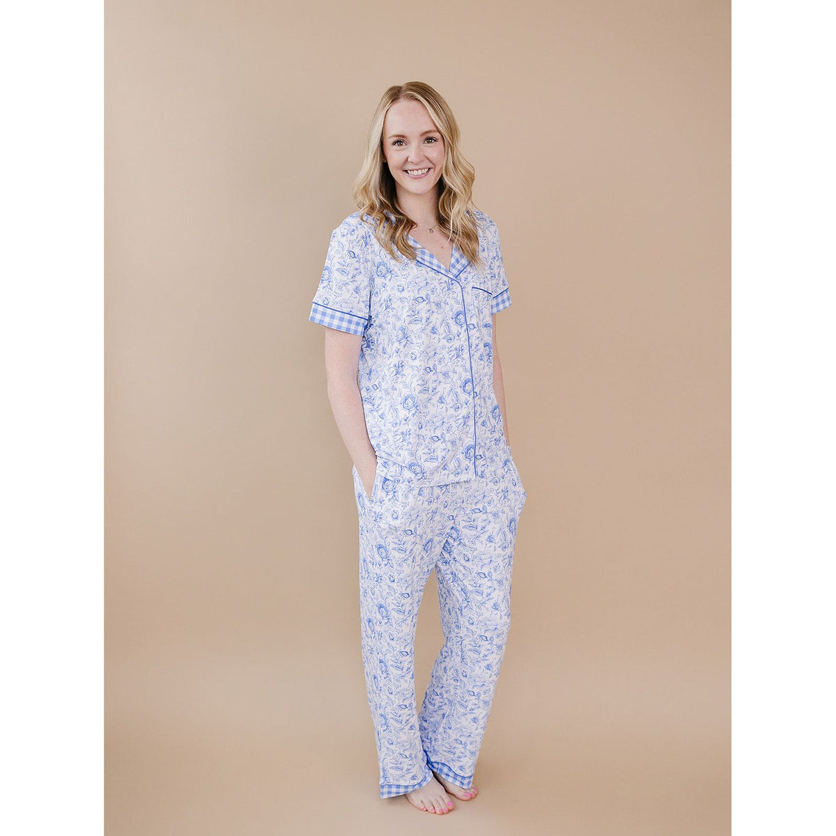 Bamboo Women's Pajamas| Blue Flowers