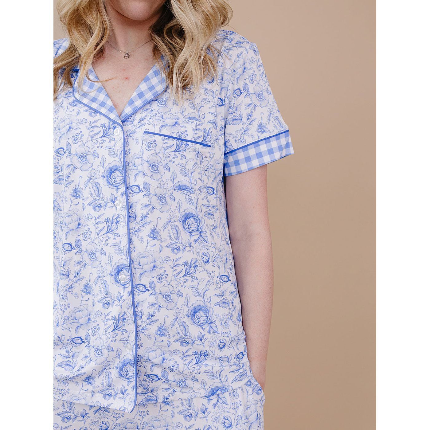 Bamboo Women's Pajamas| Blue Flowers
