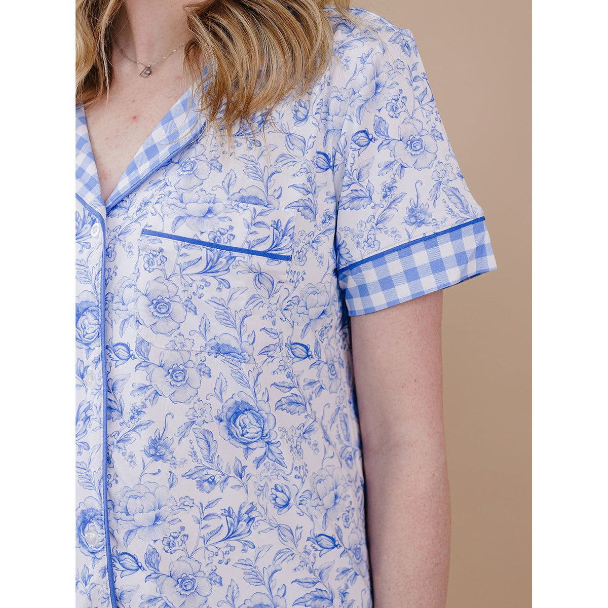 Bamboo Women's Pajamas| Blue Flowers