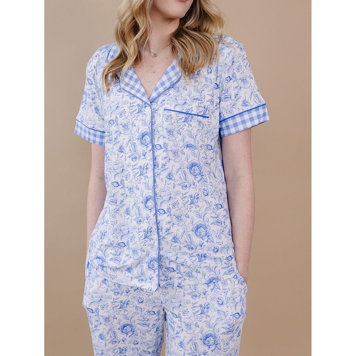 Bamboo Women's Pajamas| Blue Flowers