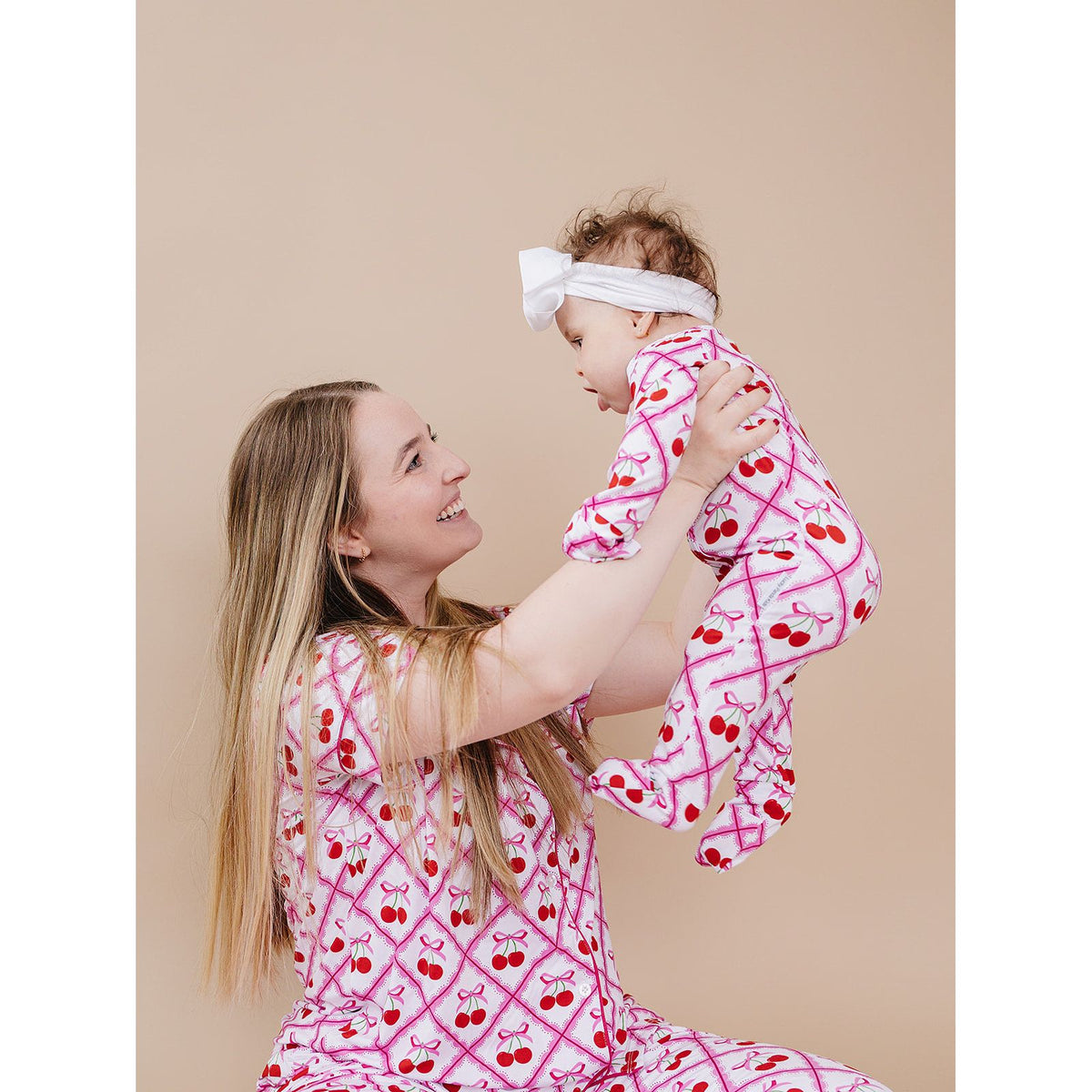 Bamboo Zip Romper | Cherry Bow