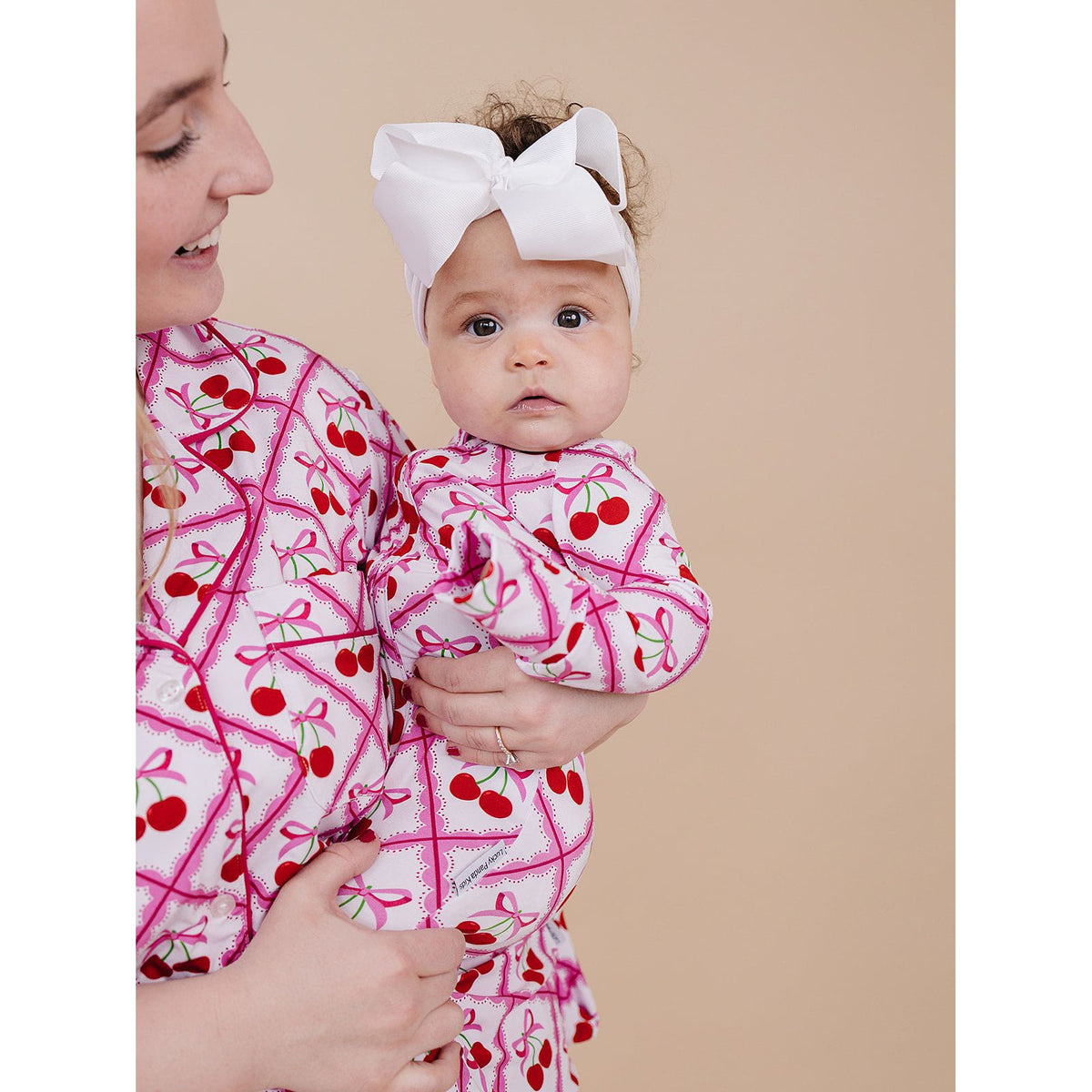 Bamboo Zip Romper | Cherry Bow
