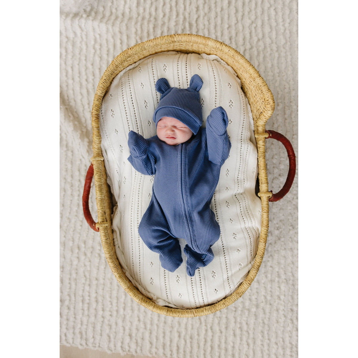 Luna + Luca Bear Waffle Set - Stormy Blue